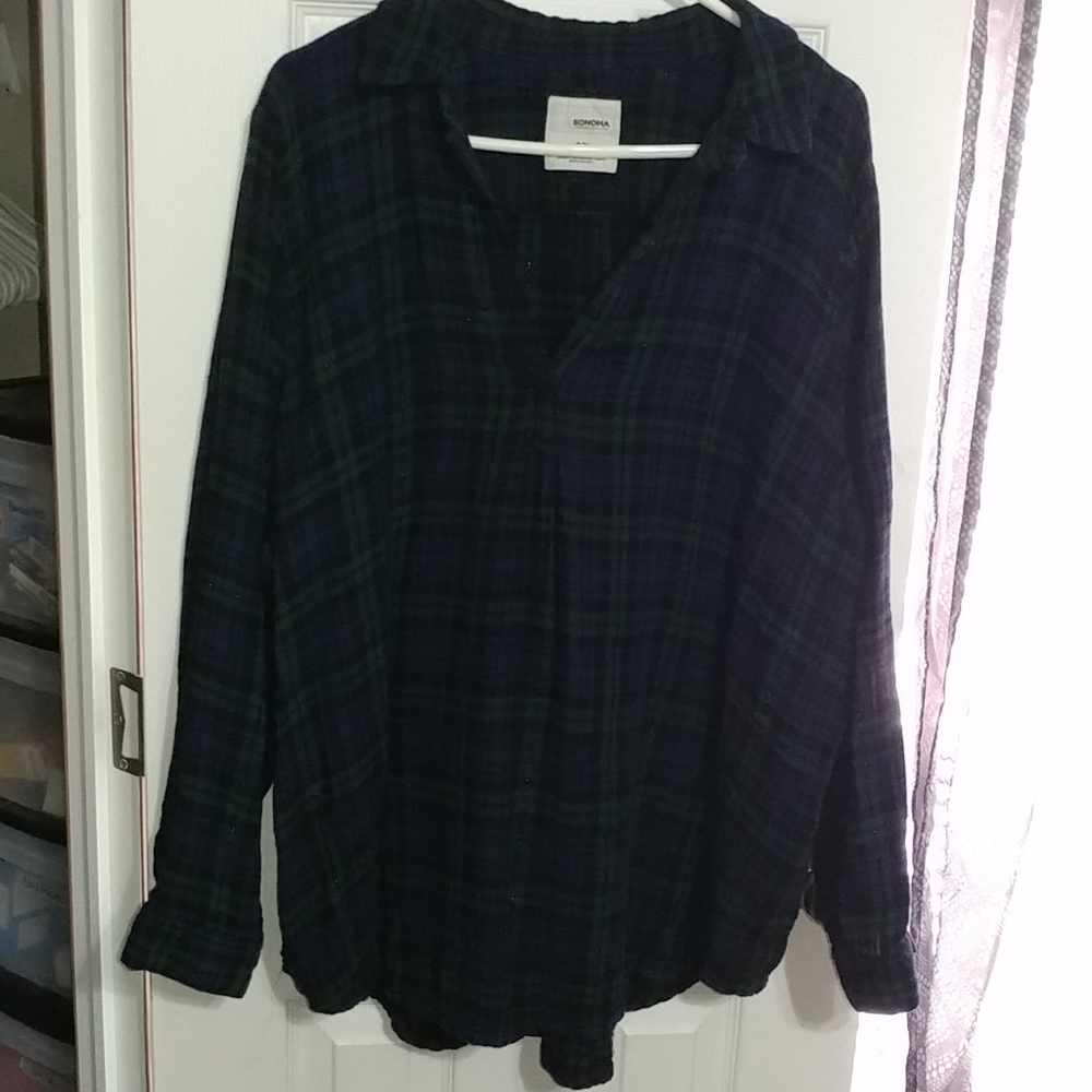 Sonoma Plaid V-Neck Flannel